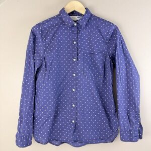 Old Navy Women's Blue Floral Dot Classic Shirt Button Up Top Size Medium Cotton